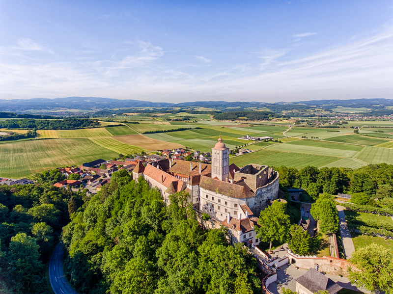 Panorama of Schollach and the Schallaburg in Lower Austria Panorama of Schollach and the Schallaburg in Lower Austria